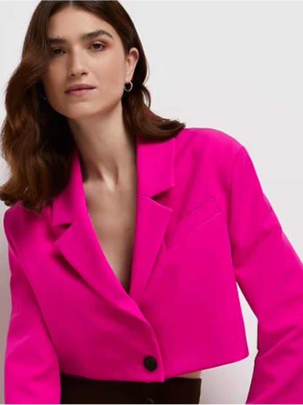 River Island Vibrant Pink Cropped Blazer